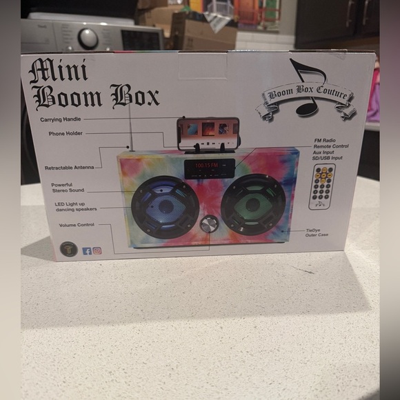 Tie-Dye Mini Boombox - Picture 1 of 6